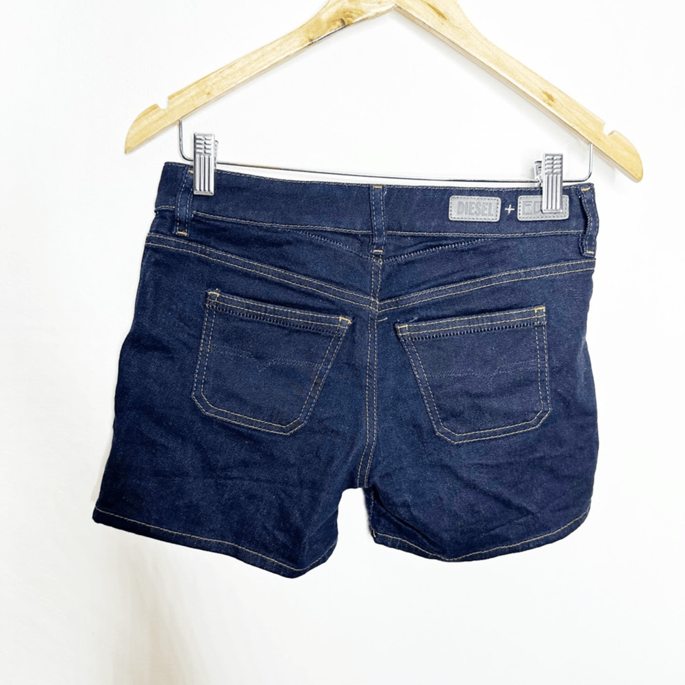 DIESEL X EDUN Ed-Esyl Shorts Dark Wash Blue low rise y2k womens denim 28 - Picture 6 of 8